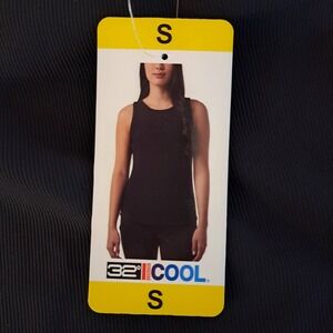 32 Degrees Cool Tank Top Womens S Black NWT Ribbed Scoop Neck 810-191